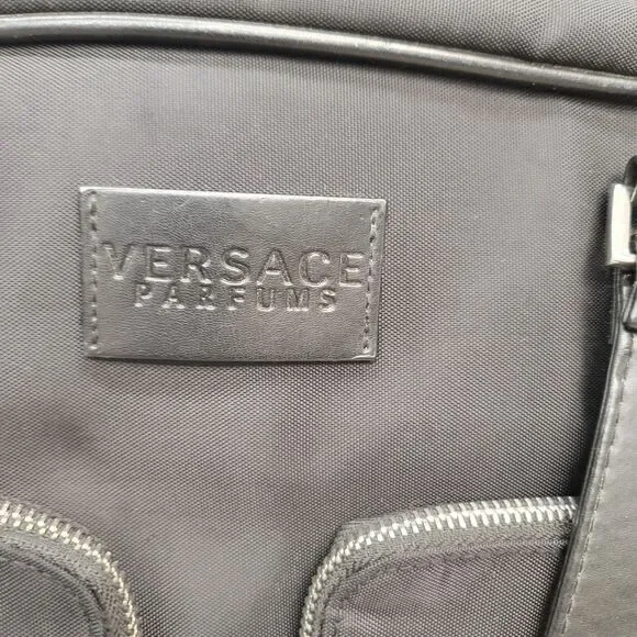 Versace Perfume Black Overnight Carry All Tote Bag Nylon